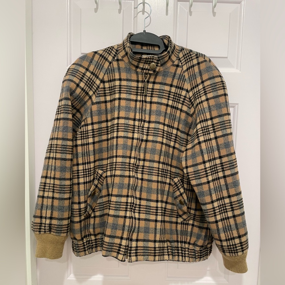 Vintage Pendleton 100% Plaid Wool Zip Jacket With… - image 1